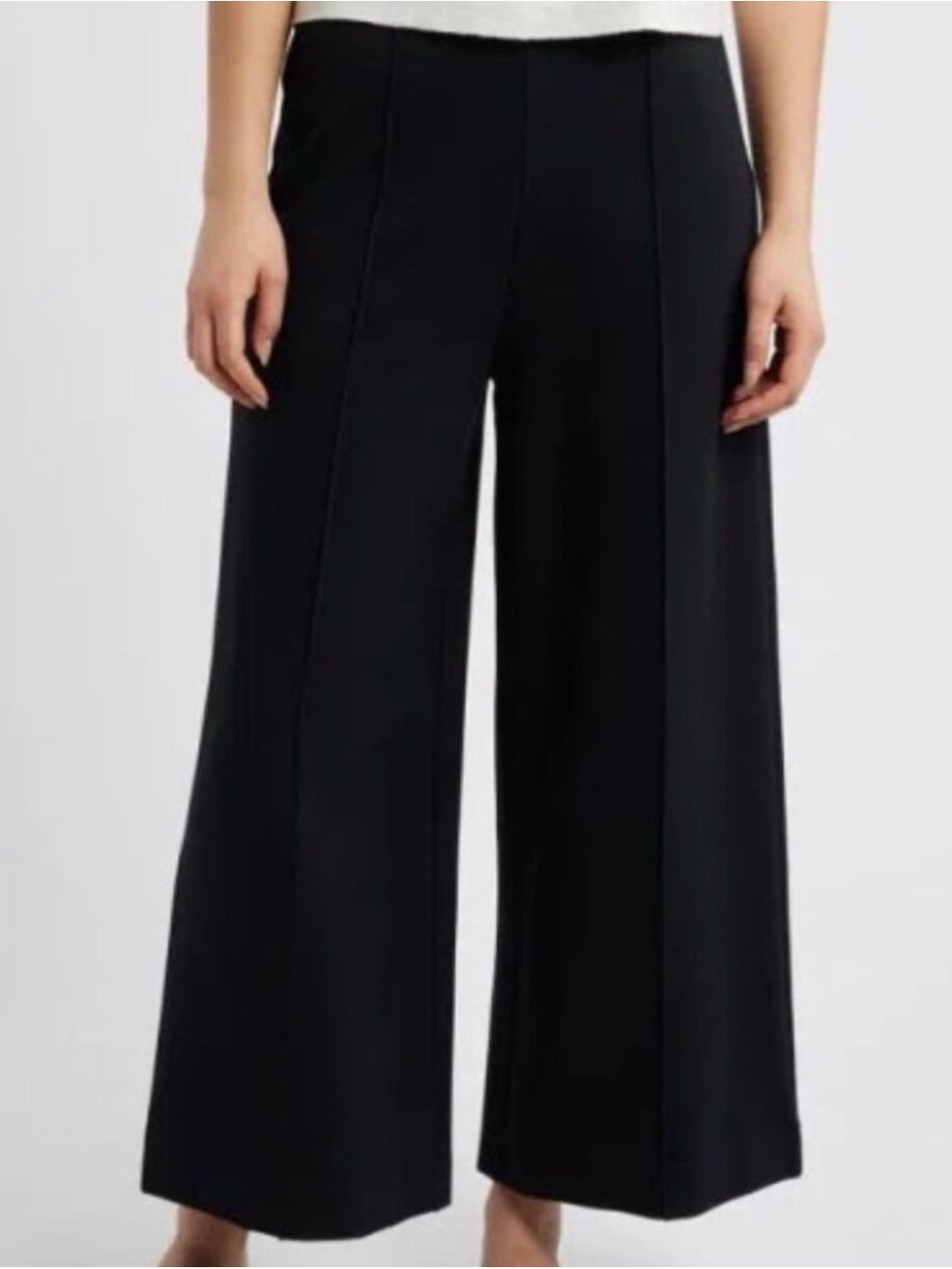 Nordstrom Black Wide-Leg Women's Ponte Pants Large NWT